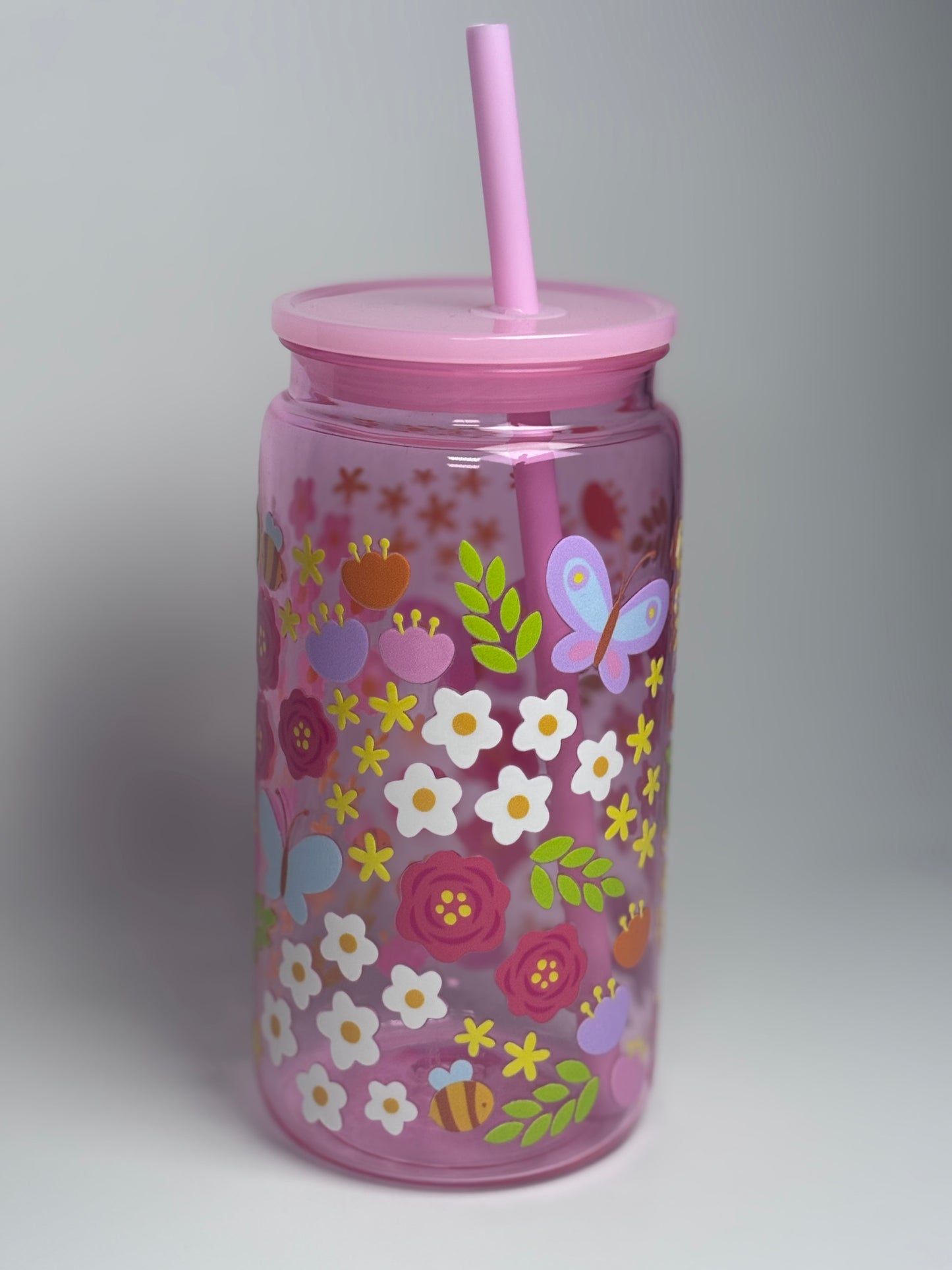 Pink floral cup