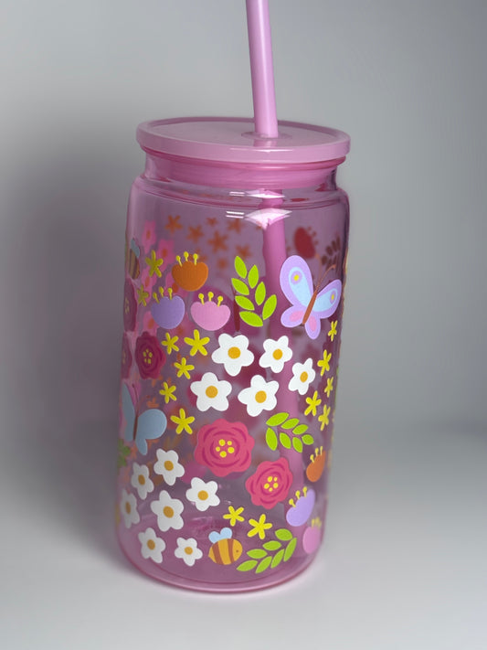 Pink floral cup
